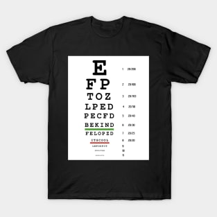 Be Kind It's Cool Eye Chart T-Shirt